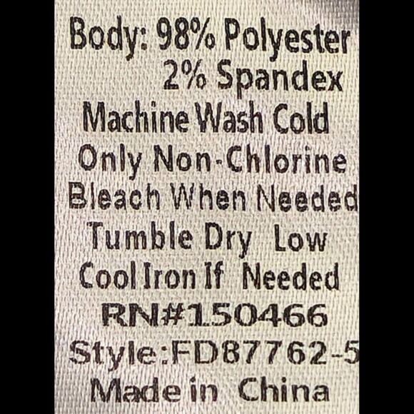 Fun2Fun Floral Blouse White Size Small 3/4 Sleeve Top - Picture 7 of 8